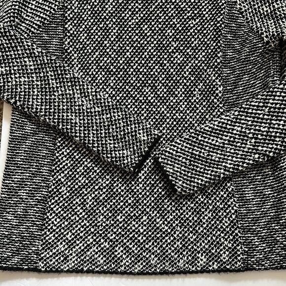 Zara Knit Sweater Boat Neck Long Sleeve Black White Wool Blend Size M Casual - Picture 12 of 13